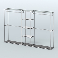 Торговая система ХРОМ без ДСП 3030 мм с зеркальными полками и поручнями №4, Черный