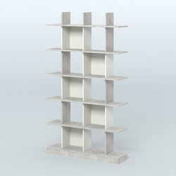 Торговый стеллаж Лофт №4 с ячейками, Метрополитан Грей + Белый