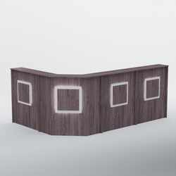 Ресепшен угловой большой КВАДРАТ №4, Ясень Анкор темный