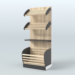 Стеллаж для хлеба и выпечки с нижней корзиной - накопителем Феникс №12К, Черный + Дуб Сонома