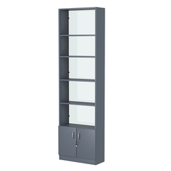 Стеллаж из ДСП с 4-мя полками 250x600 мм серии LEVEL-4 №4-1 (З/C - СТЕКЛО), Темно-Серый