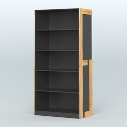 Стеллаж "Фаберлинк", Черный и Дуб Золотистый U1148