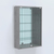 Витрина настенная №202-2А высокая с зеркалом Бетон Чикаго светло-серый F186 ST9