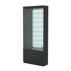 Витрина ОПТИКА №1-3 (задняя стенка зеркало), Черный