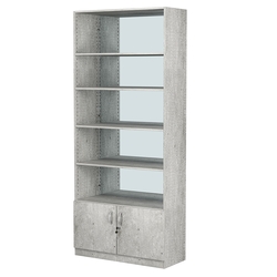 Стеллаж из ДСП с 4-мя полками 350x900 мм серии LEVEL-4 №13-2 (З/C - ЗЕРКАЛО), Метрополитан Грей
