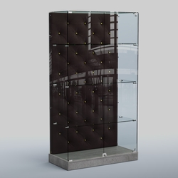 Низкая стеклянная витрина КАПИТОНЕ №5-ХП, Бетон Чикаго + 17 Elephant