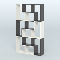 Высокий торговый стеллаж Лофт №3 шестимодульный, Белый и Черный