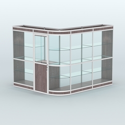 Павильон из профиля угловой №2в (5,5 кв.м), Ясень Анкор темный