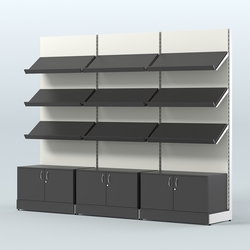 Стеллаж для хлеба и выпечки трехсекционный Феникс №1, Черный и Белый