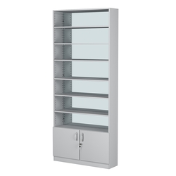 Стеллаж из ДСП с 6-ю полками 250x900 мм серии LEVEL-6 №11-2 (З/C - ЗЕРКАЛО), Серый