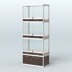 Витрина средняя для продажи средних млекопитающих в зоомагазин серии КУНЬИ-03, Дуб Венге