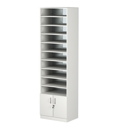 Стеллаж из ДСП с 9-ю полками 400x600 мм серии LEVEL-9 №7-2 (З/C - ЗЕРКАЛО), Белый
