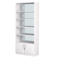 Стеллаж из ДСП с 4-мя полками 400x900 мм серии LEVEL-4 №14-2 (З/C - ЗЕРКАЛО), Ясень Анкор светлый