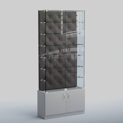 Высокая стеклянная витрина КАПИТОНЕ №33, Серый + 16 Grey