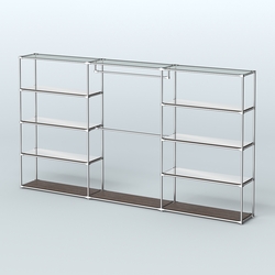 Торговая система ХРОМ без ДСП 3600 мм с зеркальными полками и поручнями №1, Дуб Венге