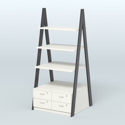 Торговая двусторонняя стойка ЛОФТ №4-950 с узкими выдвижными ящиками, Черный + Белый