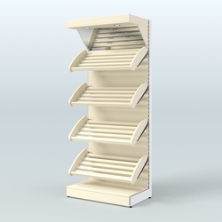 Стеллаж для хлеба и выпечки с полками - корзинами и фризом Феникс №10Ф, Крем Вайс