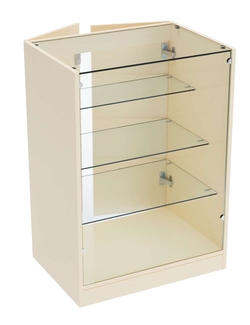 Прилавок из ДСП серии Тандем №4-600 с полками лесенкой и дверками, Крем Вайс