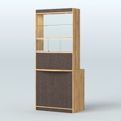 Витрина-прилавок Аптека №3, Дуб Золотистый + Дуб Венге