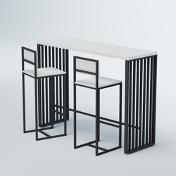 Комплект барный стол "Кофе-брейк" №6 и стулья, Белый