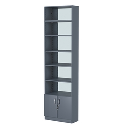 Стеллаж из ДСП с 5-ю полками 250x600 мм серии LEVEL-5 №4-2 (З/C - ЗЕРКАЛО), Темно-Серый