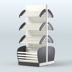 Островной высокий стеллаж с накопителями для хлеба и выпечки СХОВН-01, Черный и Белый