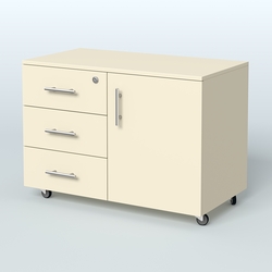 Тумба для оргтехники Види Вуд, цвет мокко, Крем Вайс