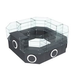 Торговый стеклянный островок с накладками серии КРУГ №2 (7,62 кв.м), Антрацит