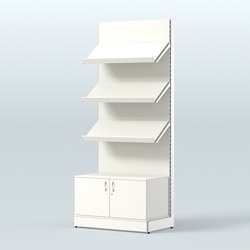 Стеллаж для хлеба и выпечки с тремя наклонными полками и накопителем Феникс №11, Белый