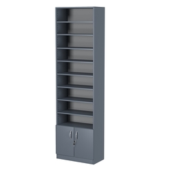 Стеллаж из ДСП с 8-ю полками 300x600 мм серии LEVEL-8 №5 (З/C - ДВП), Темно-Серый