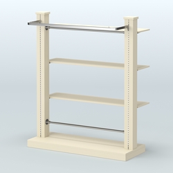 Островная система с перфорацией и тремя полками из ДСП №11, Крем Вайс