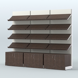 Стеллаж для хлеба и выпечки трехсекционный Феникс №6, Дуб Венге + Белый