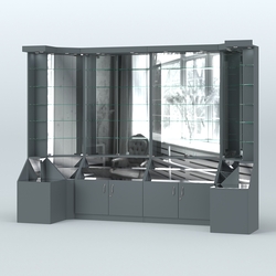Павильон со стеклянными полками серии Эталон №4, Темно-Серый