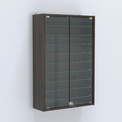 Витрина настенная №202-5А высокая с девятью полками, Дуб Венге