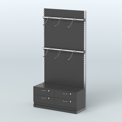 Система ЭЛЕГАНТ №3 с ДСП и тумбой T14 (1200 мм), Черный
