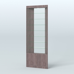 Высокая витрина серии Эконом №305 внешний угол (без дверей), Ясень Анкор темный