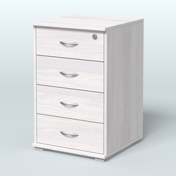 Тумба Нотте подкатная (4 ящика с замком), Ясень Анкор светлый