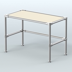 Стол малый D-41 с полкой ДСП 16мм, Крем Вайс