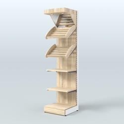 Стеллаж для хлеба и выпечки с полками - корзинами и фризом Феникс №15Ф, Дуб сонома