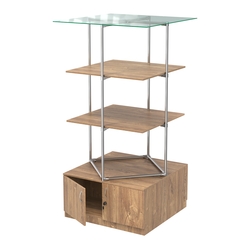 Торговые стенды Экспозиция с полками и тумбами №3 (с двумя полками ДСП 16мм), Дуб Канзас коричневый