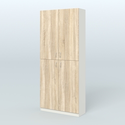 Аптечный широкий стеллаж под резину №1, Белый + Дуб Сонома