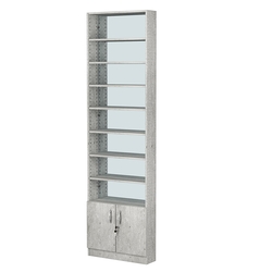 Стеллаж из ДСП с 7-ю полками 150x600 мм серии LEVEL-7 №2-2 (З/C - ЗЕРКАЛО), Метрополитан Грей