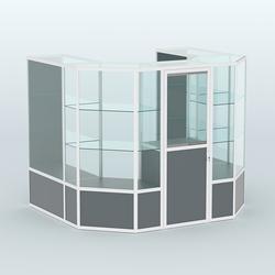 Павильон из профиля пристенный №3в ( 4,32 кв. м), Темно-Серый