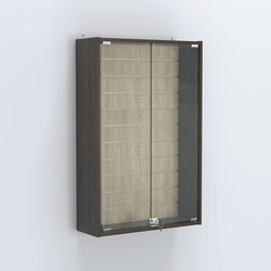 Витрина настенная №202-1Б с эконом панелью и стеклянными дверками, Дуб Венге