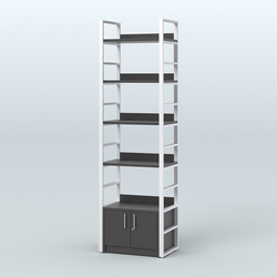 Торговый стеллаж малый STRONG - АЛЬФА №1, Черный и Белый