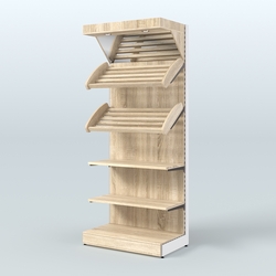 Стеллаж для хлеба и выпечки с полками - корзинами и фризом Феникс №12Ф, Дуб сонома