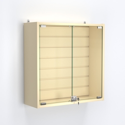 Витрина настенная №201-1Б с эконом панелью, Крем Вайс