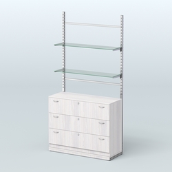 Система ЭЛЕГАНТ №9 без ДСП с тумбой T13 (1200 мм), Ясень Анкор светлый