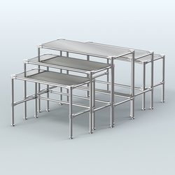 Комплект столов №2-5 с полками зеркало 4мм, Белый