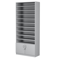 Стеллаж из ДСП с 9-ю полками 350x900 мм серии LEVEL-9 №13 (З/C - ДВП), Серый